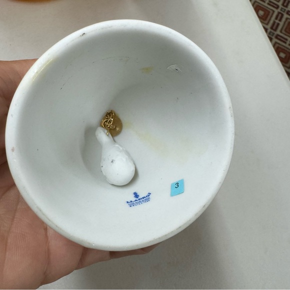 Lladro Christmas Bell Ornament 1988 Vintage White & Green Signed - Picture 8 of 12